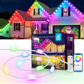Yolispa 200ft Permanent Outdoor Lights RGBIC Smart Eave Lights, IP67 Waterproof App/Remote Control LED String for Patio Holiday Party, IC Control and Scene Modes for Halloween Christmas Decor