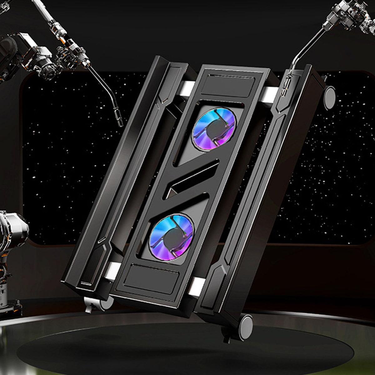Yolispa Adjustable Computer Tower Stand with Cooling Fan, Mobile CPU Stand with 4 Rolling Casters, Under Desk CPU Holder PC Floor Cart PC Riser for Office,Gamers and Students