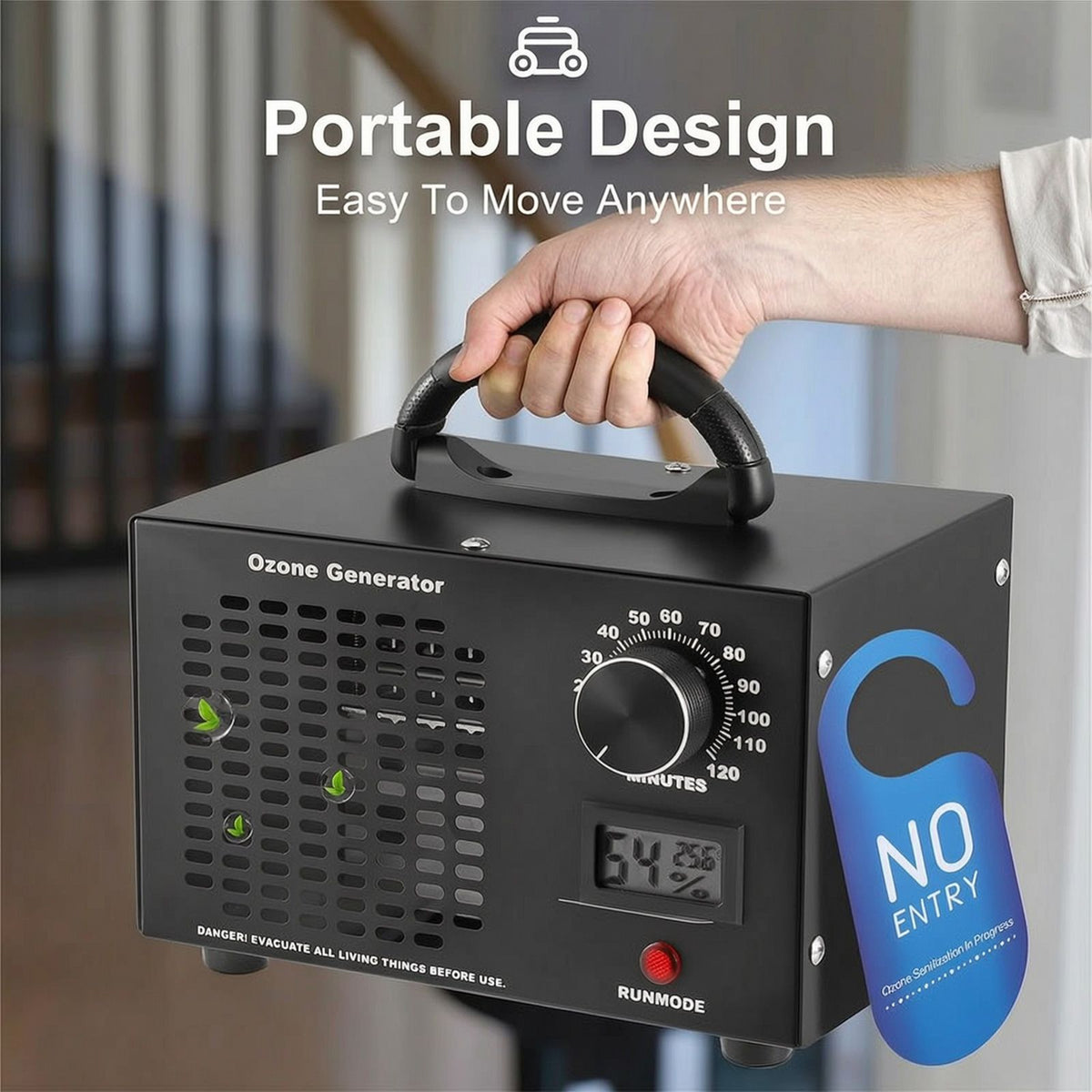 Yolispa Ozone Generator, 60,000mg/h Ozone Maker Commercial Odor Eliminator, Household Air Purifying Deodorizer for Smoke Pet Cooking Odor Removal for Car Garage Basement