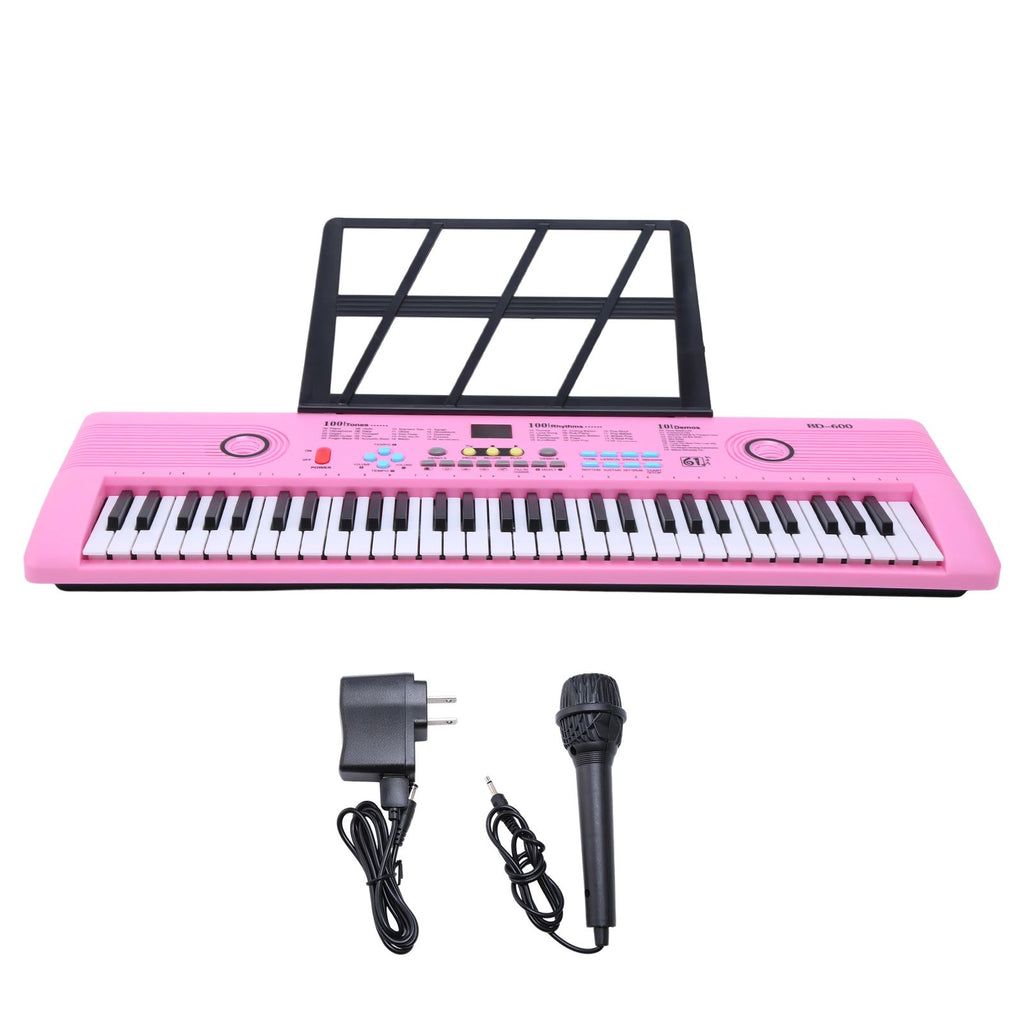 Yolispa 61 Key Keyboard Piano, Electronic Digital Piano with Built-In Speaker Microphone& Dual Speakers, Sheet Music Stand & Power Adapter, Portable Piano Keyboard for Beginners Kids & Adults