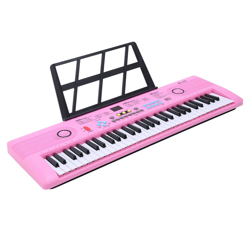Yolispa 61 Key Keyboard Piano, Electronic Digital Piano with Built-In Speaker Microphone& Dual Speakers, Sheet Music Stand & Power Adapter, Portable Piano Keyboard for Beginners Kids & Adults
