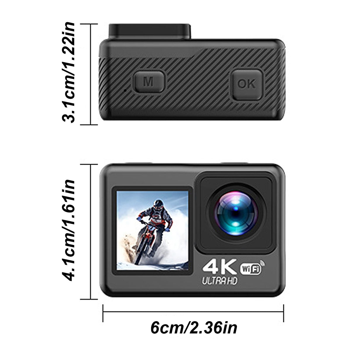 Yolispa 4K Action Camera, 30fps Ultra HH Video 20MP Photo EIS Stabilization, WiFi App Control,170° Wide Angle, Waterproof 30M Underwater Camera with Accessories Kit